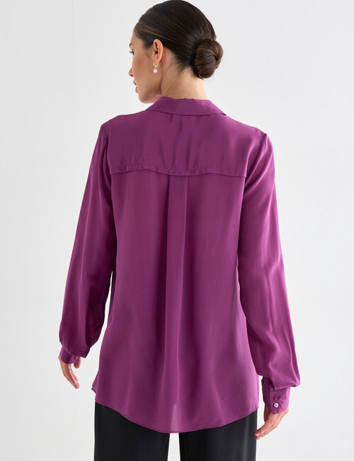 Whistle Classic Silk Shirt Deep, Magenta product photo View 02 L