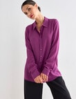 Whistle Classic Silk Shirt Deep, Magenta product photo View 05 S