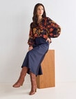 Whistle Vienna Floral Long Sleeve Blouse, Navy product photo View 03 S