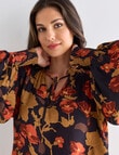 Whistle Vienna Floral Long Sleeve Blouse, Navy product photo View 04 S