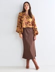 Whistle Vienna Floral Long Sleeve Blouse, Tan product photo View 03 S
