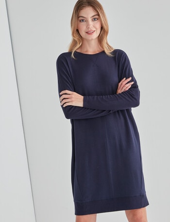 Zest Supersoft Rib Sleeve Sweater Dress, Navy product photo