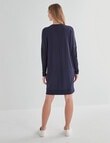 Zest Supersoft Rib Sleeve Sweater Dress, Navy product photo View 02 S