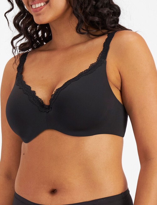 Berlei Barely There Luxe T-Shirt Bra, Black, A-E product photo View 02 L