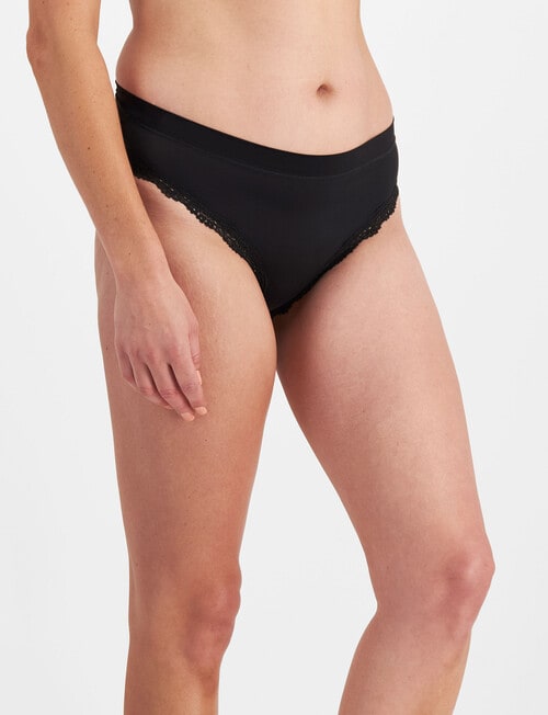 Berlei Barely There Luxe Bikini Brief, Black, 8-20 product photo View 02 L