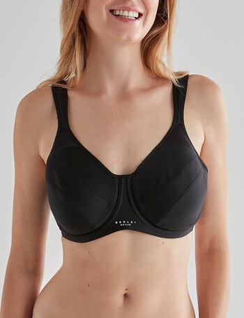 Berlei Active Full Focus Underwire Bra, Black, DD-H product photo