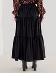 Whistle Tiered Poplin Midi Skirt, Black product photo View 02 S