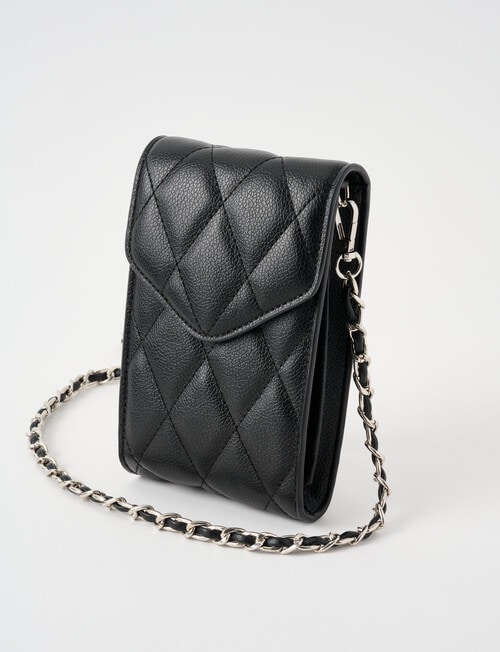 Boston + Bailey Quilted Phone Crossbody Bag, Black product photo View 03 L