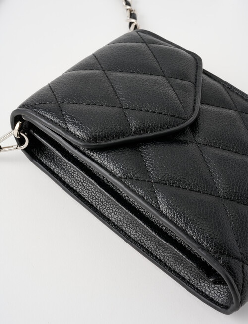 Boston + Bailey Quilted Phone Crossbody Bag, Black product photo View 05 L