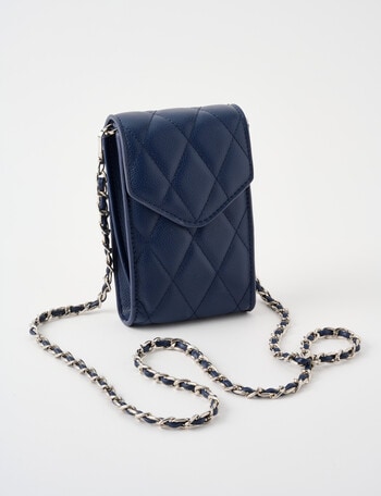 Boston + Bailey Quilted Phone Crossbody Bag, Navy product photo