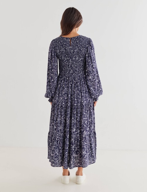 Whistle Ornate Floral Midi Dress, Navy product photo View 02 L