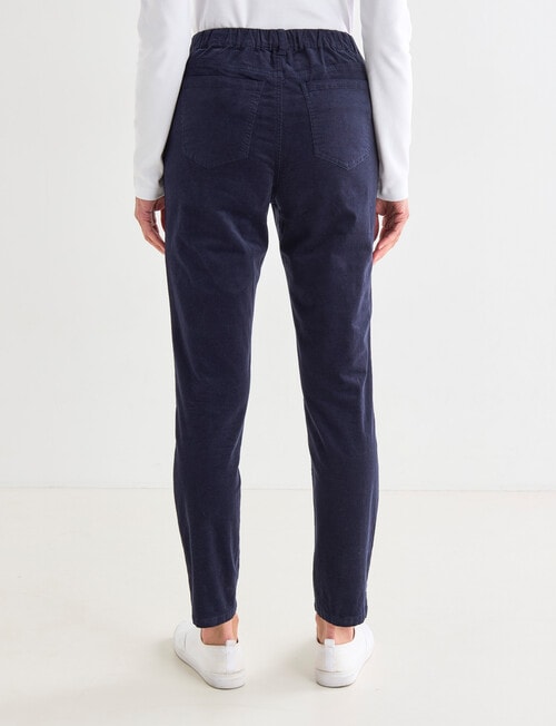Ella J Pull-On Cord Pant, Navy product photo View 02 L