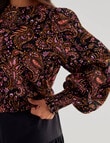 Whistle Bubble Hem Top, Pink Paisley product photo View 04 S