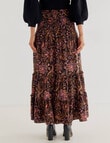 Whistle Shirred Waist Skirt, Pink Paisley product photo View 02 S