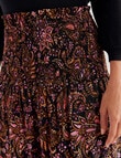 Whistle Shirred Waist Skirt, Pink Paisley product photo View 04 S
