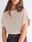 Mineral Crochet Hole Sweater, Oatmeal product photo View 04 S