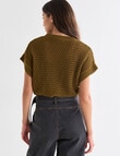 Mineral Crochet Hole Sweater, Moss product photo View 02 S