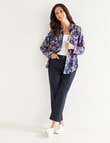 Ella J Classic Viscose Shirt, Navy Butterfly product photo View 05 S