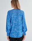 Zest Supersoft Brushed V-Neck Top, Blue Crush product photo View 02 S