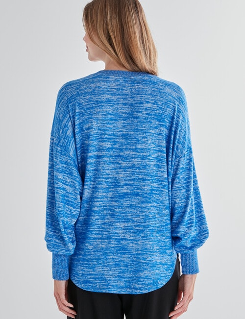 Zest Supersoft Brushed V-Neck Top, Blue Crush product photo View 02 L