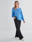 Zest Supersoft Brushed V-Neck Top, Blue Crush product photo View 03 S