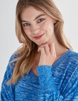 Zest Supersoft Brushed V-Neck Top, Blue Crush product photo View 04 S