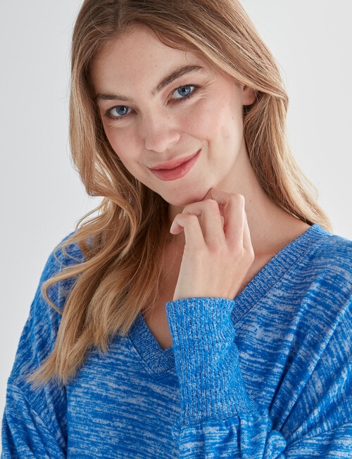 Zest Supersoft Brushed V-Neck Top, Blue Crush product photo View 04 L