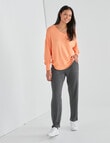 Zest Supersoft Brushed V-Neck Top, Sherbet product photo View 03 S