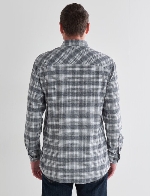 Chisel Long Sleeve Flannel Shirt, Grey Marle product photo View 02 L