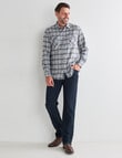 Chisel Long Sleeve Flannel Shirt, Grey Marle product photo View 03 S