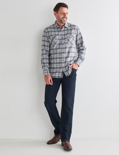 Chisel Long Sleeve Flannel Shirt, Grey Marle product photo View 03 L