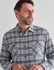 Chisel Long Sleeve Flannel Shirt, Grey Marle product photo View 04 S