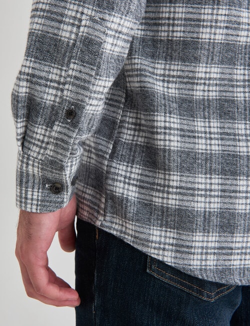 Chisel Long Sleeve Flannel Shirt, Grey Marle product photo View 05 L