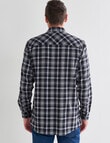 Chisel Long Sleeve Flannel Shirt, Black product photo View 02 S