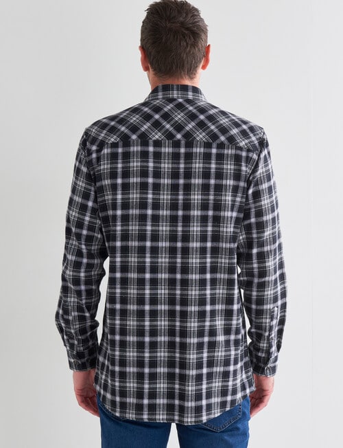 Chisel Long Sleeve Flannel Shirt, Black product photo View 02 L