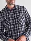Chisel Long Sleeve Flannel Shirt, Black product photo View 04 S