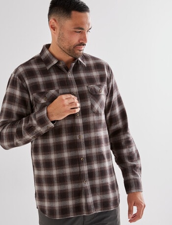 Kauri Trail Mckay Long Sleeve Shirt, Brown product photo