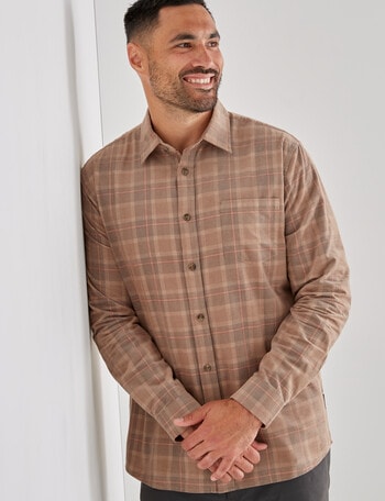 Kauri Trail Cord Long Sleeve Shirt, Tan product photo
