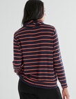 Zest Supersoft Cowl Top, Stripe Navy & Hot Orange product photo View 02 S