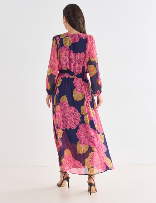 Whistle Dahlia Long-Sleeve Dress, Magenta product photo View 02 L
