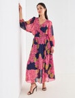 Whistle Dahlia Long-Sleeve Dress, Magenta product photo View 03 S