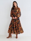 Whistle Vienna Floral Shirred Waist Dress, Navy product photo View 03 S