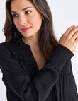 Whistle Hammered Satin Long Sleeve Blouse, Black product photo View 04 S