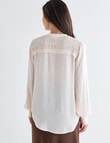 Whistle Hammered Satin Long Sleeve Blouse, Cream product photo View 02 S