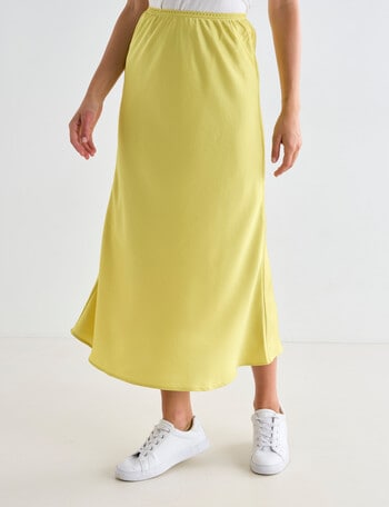Whistle Bias Satin Skirt, Limoncello product photo