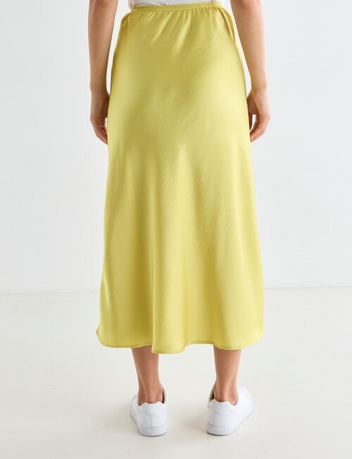Whistle Bias Satin Skirt, Limoncello product photo View 02 L