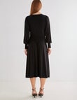 Oliver Black Long-Sleeve Mock Wrap Knit Dress, Black product photo View 02 S