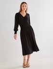 Oliver Black Long-Sleeve Mock Wrap Knit Dress, Black product photo View 03 S