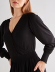 Oliver Black Long-Sleeve Mock Wrap Knit Dress, Black product photo View 04 S