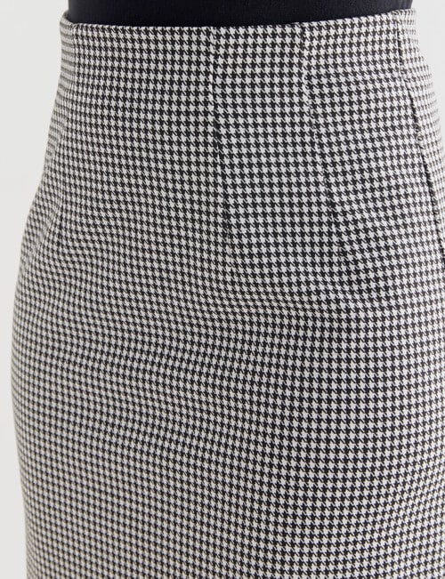 Oliver Black Houndstooth Pencil Skirt, Black & Grey product photo View 04 L